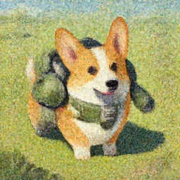 Greg Manchess painting of a humanized Corgi wearing Forerunner Armor from Halo, countryside, calm, fantasy character portrait, dynamic pose, above view, sunny day, artwork by Jeremy Lipkin and Giuseppe Dangelico Pino and Michael Garmash and Rob Rey, very coherent asymmetrical artwork, sharp edges, perfect face, simple form, 100mm