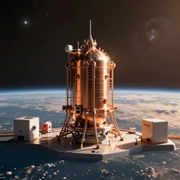 hadron antimatter vacuum reactor laboratory, realistic photo, concept art, universe in the sky, cinematic lighting, 4k, wide angle, warm tones, Earth,