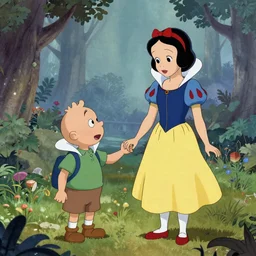 tintin and snow white, cartoon