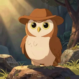 saturday morning cartoon shot of an owl dressed as the lone ranger, screenshot from 1990s animated show