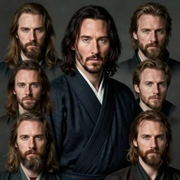 keanu reeves as a dnd samurai, portrait by gaston bussiere, j. c. leyendecker, craig mullins, donato giancola, greg rutkowski, symmetry!!, realistic face