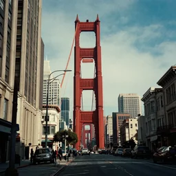 color film still city san francisco, iconic, blade runner style, year 2 1 0 0, future, gritty, dirty