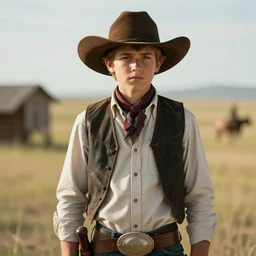 wild west boy. photo realistic, 8 k, hd, dcim