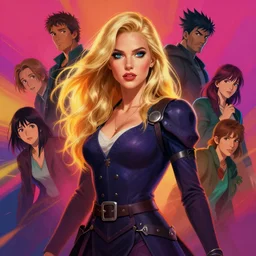 beautiful blond woman portrait, maya ali mage, gloomhaven, dynamic lighting, gaudy colors, octane render aesthetic, matte painting concept art, official fanart behance hd artstation by jesper ejsing, by rhads and makoto shinkai and lois van baarle and ilya kuvshinov and rossdraws