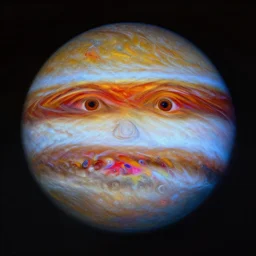 “ a psychedelic portrait of jupiter, vibrant color scheme, highly detailed, in the style of romanticism, cinematic, artstation, moebius, greg rutkowski ”
