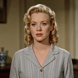 Olivia Wilde, blonde, in Witness for the Prosecution (1957).