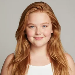 a curvy, radiant, bubbly, 2 5 - year - old canadian plus - size model, long strawberry - blond hair, creamy skin, portrait, christopher balaskas