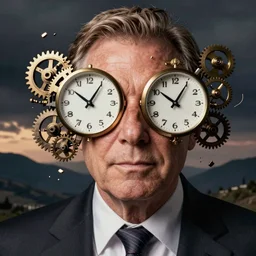Jim Cramer but Cramer's eyes are clocks the clocks are broken he has broken clocks for eyes the hands are falling off and gears are popping out other than that Jim Cramer is normal