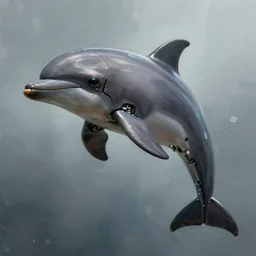 concept art by jama jurabaev, brush stroke, robotic dolphin, scifi, cyberpunk, trending on artstation, high quality, extremely detailed