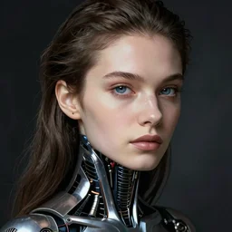 extremely detailed, intricate photo realistic portrait beautiful female android, art by paolo roversi,