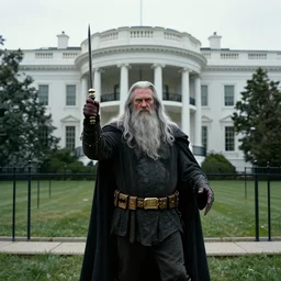 gandalf attacks the white house, film still in the new batman movie, 4 k