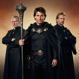 full portrait of a character of a genetic combination of tom cruise and a cat holding a ceremonial staff, dressed in a cloak, zdzislaw beksinski, lewis jones, dariusz zawadzki, wayne barlow, warhammer fantasy, cold shade, gradient background of warm tones, concept art, 4 k, ultra - high definition,