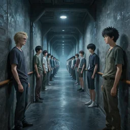 hyper realistic concept art of an incredibly long hallway by Greg Rutkowski and Hiroshi Yoshida and Shinkai Makoto and Beksinski, future doctrine, Cinematographic Atmosphere, Octane Render, 4k