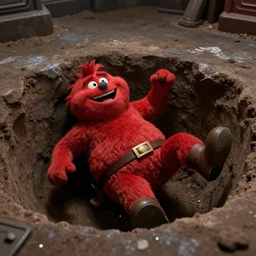 barney falling into the sarlack pit, star wars, movie still, 4 k
