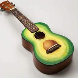 avocado ukulele painted by caravaggio