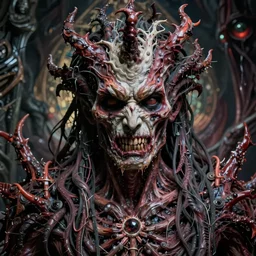 ramzan kadyrov became bloody ugly lovecraftian degenerate abomination, photo - realistic, color image, 2 k, highly detailed, bodyhorror, occult art
