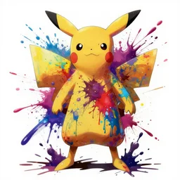 full body splatter paint of pokemon mew!!!!!!!!!!!!!!!!, gapmoe yandere grimdark, trending on pixiv fanbox, painted by makoto shinkai takashi takeuchi studio ghibli, akihiko yoshida, ken sugimori!!!!