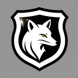 private corporate military logo that involves foxes, white and black color scheme