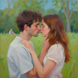 a beautiful love painting by artgerm and alex grey and wes anderson and spike jonze, trending on artstation