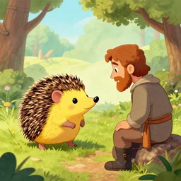 the hedgehog who was entirely yellow and bipedal whose eyes tapered together who talked to a strange man from appalachia, from the illustrated sonichu miniature greek prose romance, written by ovid