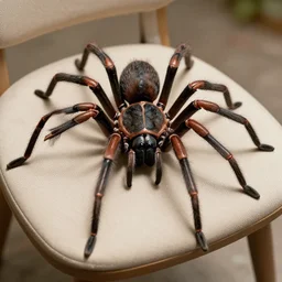 giant spider on chair