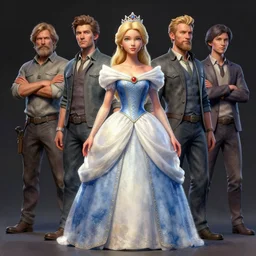 clothed, worksafe. at cgsociety by wlop, ilya kuvshinov, krenz cushart, greg rutkowski, trending on artstation. zbrush sculpt colored, octane render in maya, houdini vfx. a young blonde girl posing in princess dress and tiara. watercolor painting. cinematic dramatic atmosphere, sharp focus, soft volumetric studio lighting.