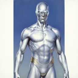 vonklepp movie poster, comic book page, oil painting, of a silver, silver surfer, album cover, baroque, super realism, by hajime sorayama 4 k