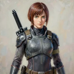 anime ellen ripley, intricate oil painting by greg rutkowski, trending on artstation
