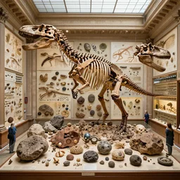 paris old building museum from 1 6 0 0, paleontology and comparative anatomy gallery, largest collections in the world, consisting of herbariums, meteorites, micro - organisms, dinosaur, vertebrae, molluscs, rocks, very details, by james gurney and malika favre