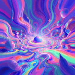 a psychedelic realm melting into another reality, in the style of greg rutkowski andree wallin ruan jia wlop, illustration, artstation, blender, cinema 4 d
