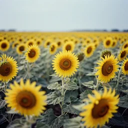 sumos in a sunflower field, 3 5 mm photograph, faded colors, kodakchrome, canon ae 1