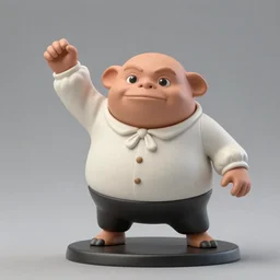 figurine of grug wearing an elegant blouse, personification, dynamic pose, detailed product photo, featured on amiami, 8 k, 8 5 mm, f. 1 4, beautiful composition,