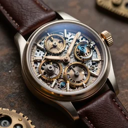 an overly engineered watch, steampunk style