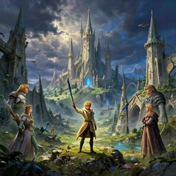 hyrulian windwaker. j. r. r. tolkien's middle - earth and arthurian legendarium within the kingdom of avalon. fantastical. beautiful full deep color photography by ansel adams. supreme master of landscapes. iconic. 4 k. lighting by james gurney, victoria finlay, artists master series : color and light by 3 dtotal