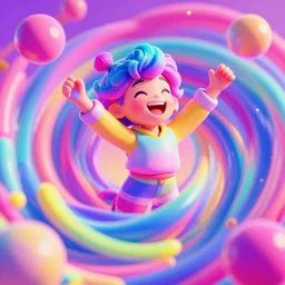 vivid dream of recursive joy, nice and kind, vaporwave, realistic, HDR, render