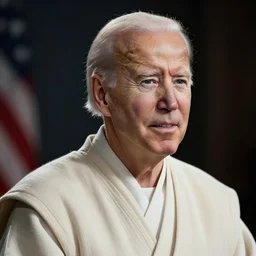 Joe Biden as a Jedi knight. Photoreal, dramatic lighting.