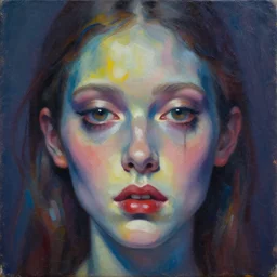 surreal vivid nightmare dream face memory amnesia impasto oil painting