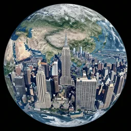 Satellite view of New York City on the moon