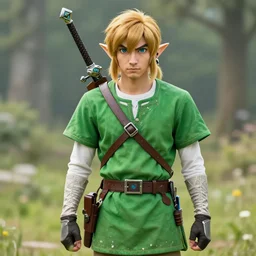 a ram dressed up as link, realistic.