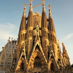 la sagrada familia in barcelona, digital art, very beautiful, by greg rutkowski, golden hour, artstation, detailed, high quality, 4 k