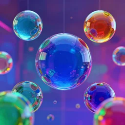 vibrant colors several glass spheres suspended midair alternative reality mirror highly detailed 3d rendering from 1996 trippy dmt cyberpunk wallpaper