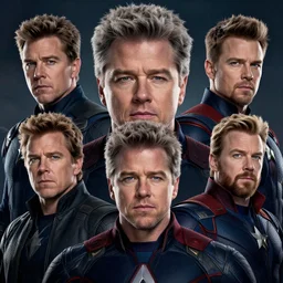 hyperrealstic mixed media image of the avengers but every character is portrayed by matt damon, stunning 3 d render inspired art by istvan sandorfi and greg rutkowski, perfect facial symmetry, realistic, highly detailed attributes and atmosphere, dim volumetric cinematic lighting, 8 k octane extremely hyper - detailed render, post - processing, masterpiece
