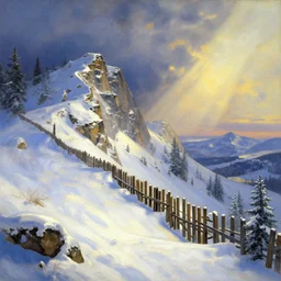 the winterspine barrier, by frederic edwin church, ultrafine highly detailed hyper colorful illustration, sharp focus, global illumination, radiant light