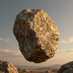 hd photo of a giant stone suspended in mid air, high definition, detailed, atmospheric lighting, golden hour, scifi, 8K detail post-processing, artstation