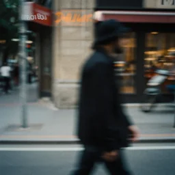 portra 800 street photography subject blurry because it's in motion indi rock album cover