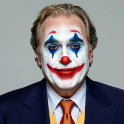rudy giuliani in colorful clown makeup