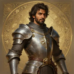 portrait of rahul kohlil, knight, d & d, muscular! fantasy, intricate, elegant, highly detailed, digital painting, artstation, concept art, smooth, sharp focus, illustration, art by artgerm and greg rutkowski and alphonse mucha