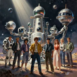 beautiful digital painting of fully automated luxury gay space communism, by aleksandra waliszewska, abz j harding, louie zong, rebecca sugar, omar rayyan, devin elle kurtz, sarah andersen