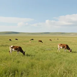 prairie with prairie animals, matte painting, concept art, 4 k