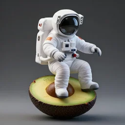 astronaut riding an avocado